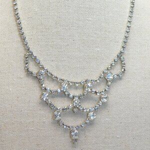 Vintage Bib-Style Rhinestone Necklace